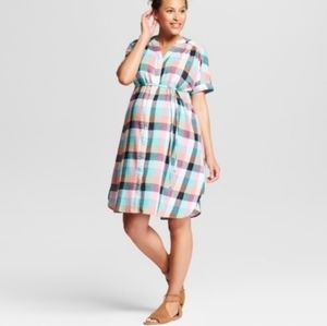 Ingrid & Isabel Plaid Maternity Dress